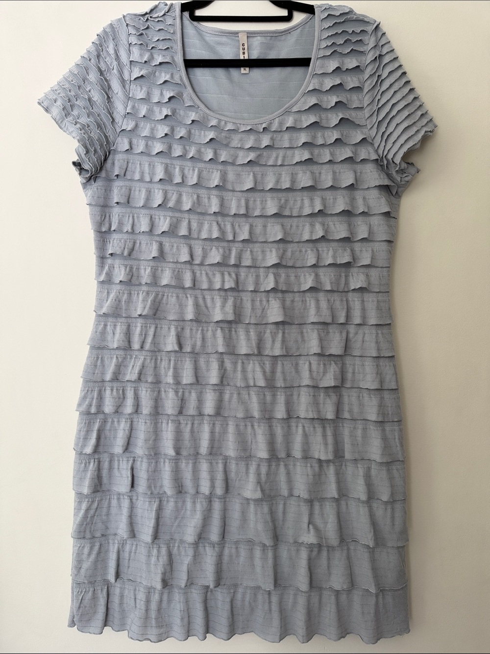 Cubism olive  Ruffle Short-Sleeve Women's Dress 2YK made in USA XL
